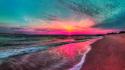 Sunset beach shore seascapes wallpaper