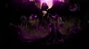 Black purple fantasy art magic sorcerer mage wallpaper