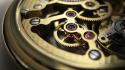 Close-up clocks gold gears clockwork watch wallpaper