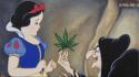 Funny marijuana snow white witches fairy tale wallpaper