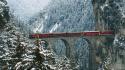 Mountains landscapes nature trains bridges railways wallpaper