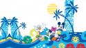 Mouse donald duck palm trees minnie daisy wallpaper