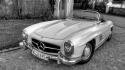 Old cars white and black mercedes benz wallpaper