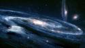 Outer space galaxies digital art wallpaper