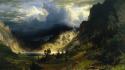 Paintings mountains landscapes storm artwork overcast rocky wallpaper