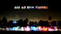 Trees cityscapes night lights multicolor silhouette miami street wallpaper