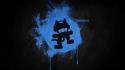 Blue black music logos simple monstercat electronic wallpaper