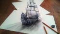 Ships drawings sail ship 3d sails caravela wallpaper
