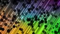 Abstract bubbles rainbows dotted wallpaper