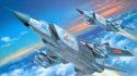 Aircraft military artwork skyscapes wallpaper