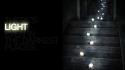 Black dark light bulbs stairs wallpaper