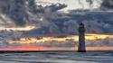 Clouds landscapes lighthouses waterscapes skies wallpaper