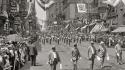 Crowd monochrome historic parade celebration old photography street wallpaper