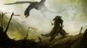Dragons fantasy art battles artwork warriors wallpaper