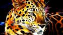 Fractalius shining glowing leopards black background fractal wallpaper