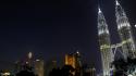 Lights malaysia petronas towers kuala lumpur twin wallpaper