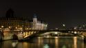 Night france bridges rivers cities wallpaper