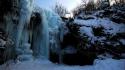 Ice winter snow frozen waterfalls river wallpaper