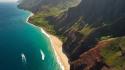 Landscapes nature forests hawaii cliffs oceans kauai beach wallpaper