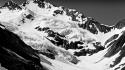 Mountains snow grayscale wallpaper