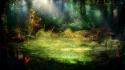 Nature flowers forests sunlight artwork clearing wallpaper