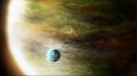 Outer space planets digital art wallpaper