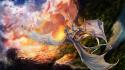 Paintings landscapes dragons fantasy art battles artwork skies wallpaper