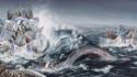 Paintings landscapes surrealism artwork sea adam friedman wallpaper