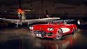 Red chevrolet corvette racing 1959 vintage car wallpaper