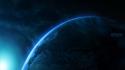 Space planets earth glowing science fiction sci-fi wallpaper