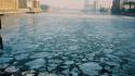 Water ice melting rivers cities wallpaper