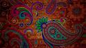 Abstract multicolor paisley wallpaper