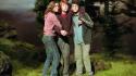 Emma Watson With Other Crew In Harry Potter wallpaper