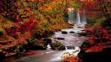 Landscapes nature autumn falls streams riverside rivers wallpaper