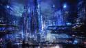 Cityscapes futuristic fantasy art artwork cities wallpaper