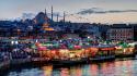 Eminonu istanbul turkey cities city lights wallpaper