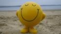 Funny happy sand sea smiley wallpaper