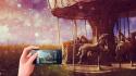 Horses amusement park cellphones artwork bracelets merry-go-round wallpaper