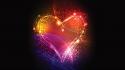 Light multicolor vector hearts graphics neon wallpaper
