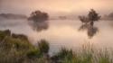 Mist calm united kingdom morning lakes reflections wallpaper