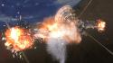 Outer space explosions fire satellite explosion wallpaper