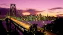 Sunset night bridges cities wallpaper