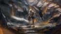 Wings dragons fantasy art artwork drow dark elf wallpaper