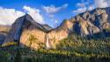 Yosemite national park clouds forests green landscapes wallpaper
