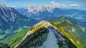 Alps austria mount forests grass wallpaper