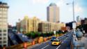 Cityscapes buildings traffic new york city roads tilt-shift wallpaper