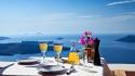 Greece santorini breakfast drinks glasses wallpaper