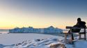 Greenland national geographic bench icebergs nature wallpaper