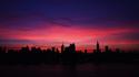 Hudson architecture cityscapes horizon red sky wallpaper