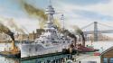 Military artwork battleships wallpaper